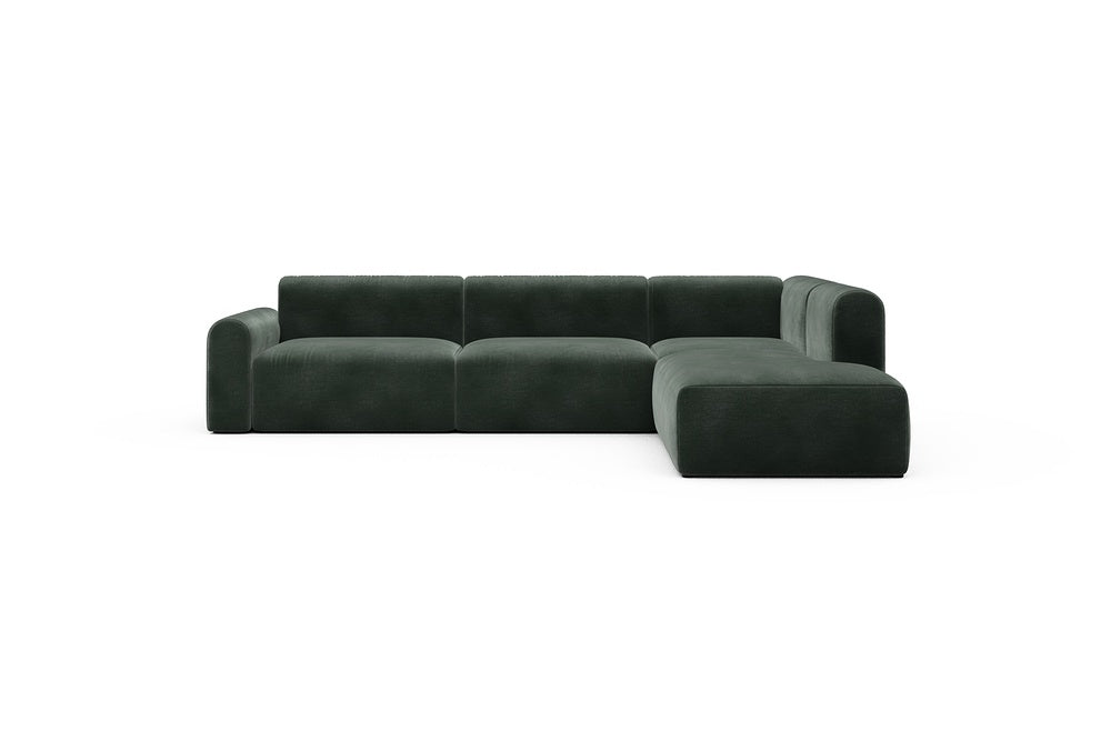 Rund Casual Modular Sofa - Configurations 2 - N2L - 312 x 224 cm - Open-end + 4 Seater - 814 Smooth Laural Green