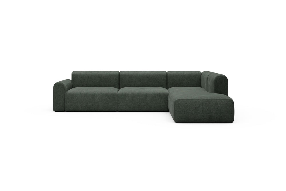 Rund Casual Modular Sofa - Configurations 2 - N2L - 312 x 224 cm - Open-end + 4 Seater - 818 Aivi Pine Green