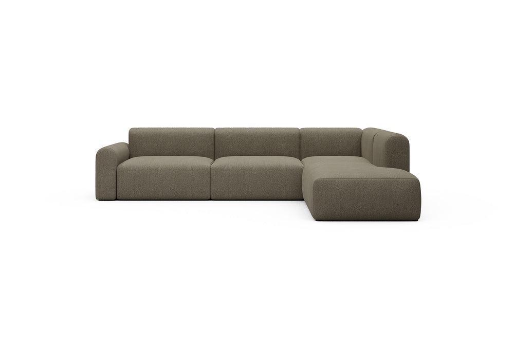 Rund Casual Modular Sofa - Configurations 2 - N2L - 312 x 224 cm - Open-end + 4 Seater - 850 Mahoga Caramel Grey