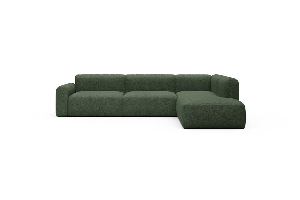 Rund Casual Modular Sofa - Configurations 2 - N2L - 312 x 224 cm - Open-end + 4 Seater - 869 Vanora Deep Green