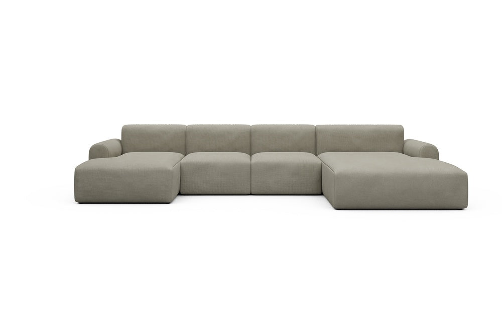 Rund Casual Modular Sofa - Configurations 2 - U1L - 360 x 188 cm - Chaise + 2 Seater + Chaise - 765 Cura Oat