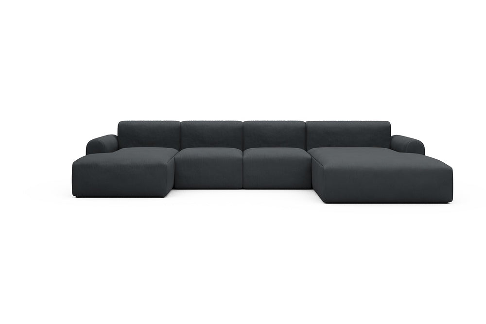 Rund Casual Modular Sofa - Configurations 2 - U1L - 360 x 188 cm - Chaise + 2 Seater + Chaise - 766 Cura Anthracite