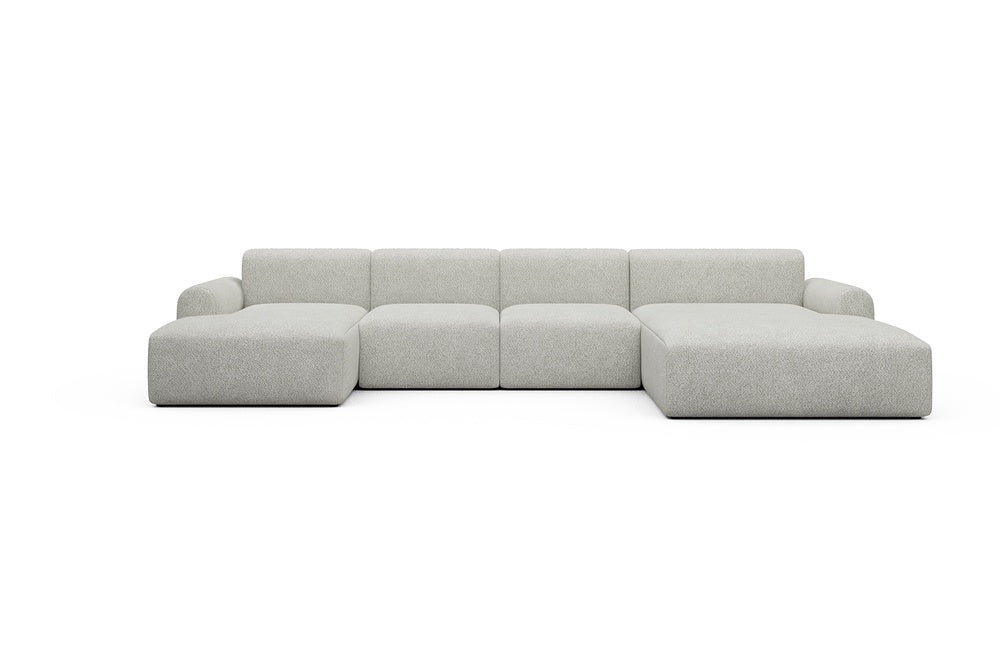 Rund Casual Modular Sofa - Configurations 2 - U1L - 360 x 188 cm - Chaise + 2 Seater + Chaise - 867 Vanora Warm Sand