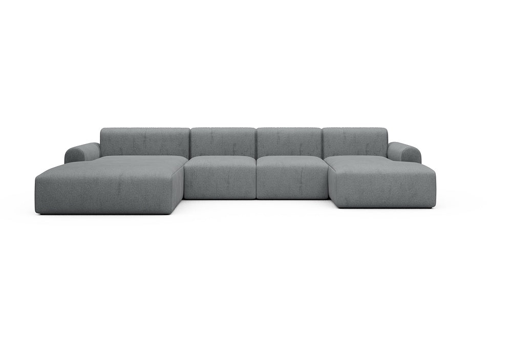 Rund Casual Modular Sofa - Configurations 2 - U2L - 360 x 188 cm - Chaise + 2 Seater + Chaise - 495 Casone Gravel Grey