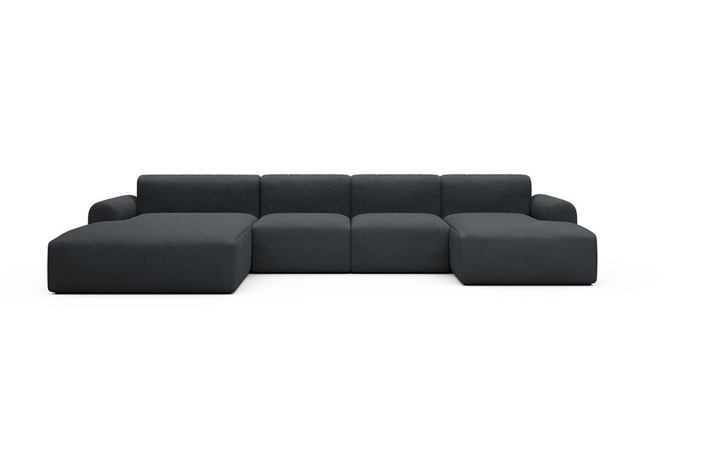 Rund Casual Modular Sofa - Configurations 2 - U2L - 360 x 188 cm - Chaise + 2 Seater + Chaise - 766 Cura Anthracite