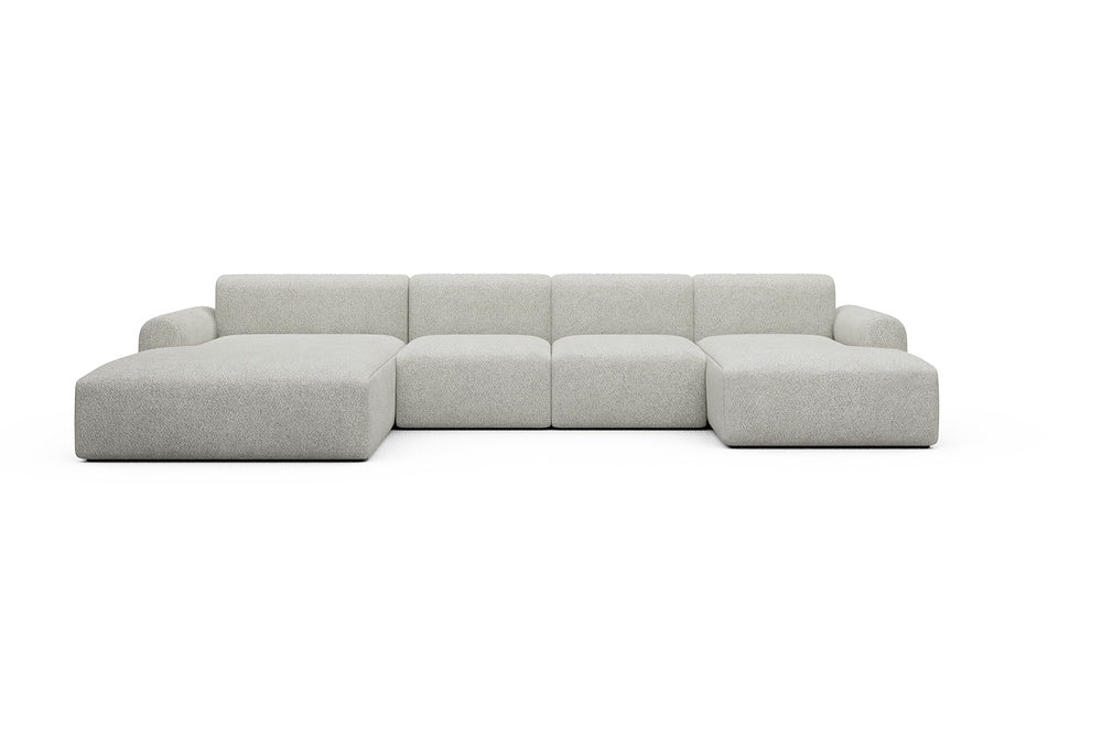 Rund Casual Modular Sofa - Configurations 2 - U2L - 360 x 188 cm - Chaise + 2 Seater + Chaise - 867 Vanora Warm Sand