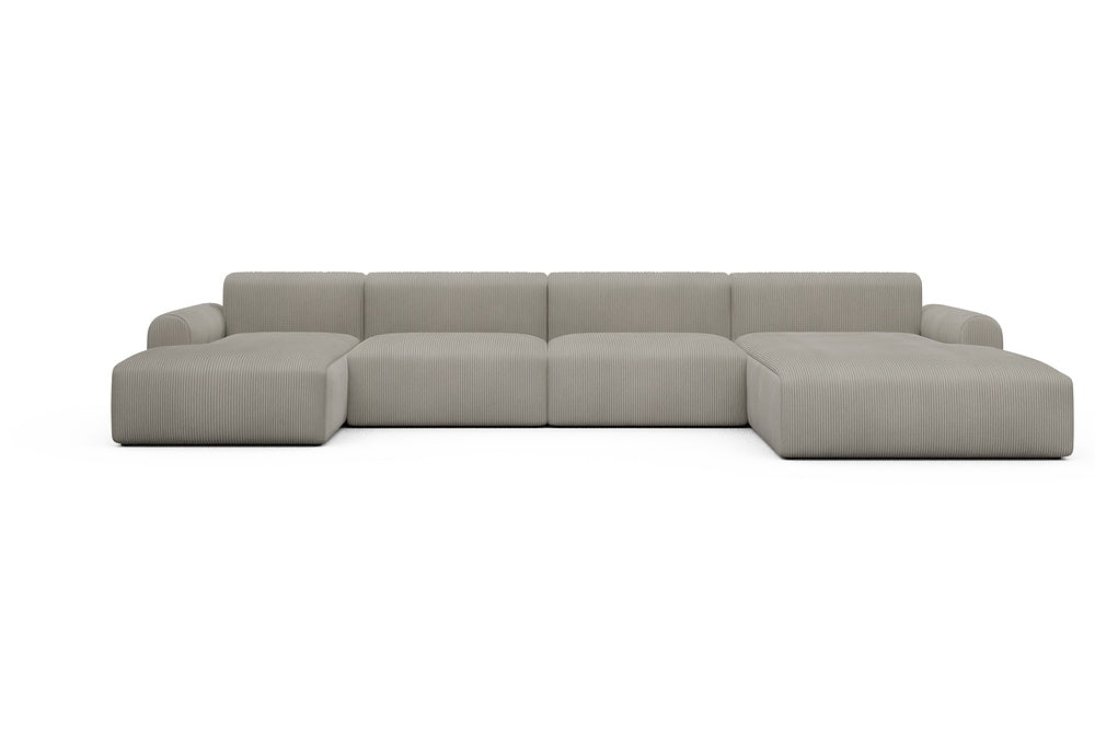 Rund Casual Modular Sofa - Configurations 2 - U3L - 406 x 188 cm - Chaise + 2,5 Seater + Chaise - 603 Corduroy Beige