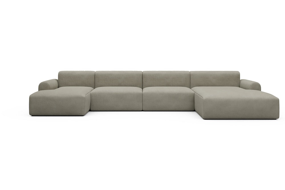 Rund Casual Modular Sofa - Configurations 2 - U3L - 406 x 188 cm - Chaise + 2,5 Seater + Chaise - 765 Cura Oat