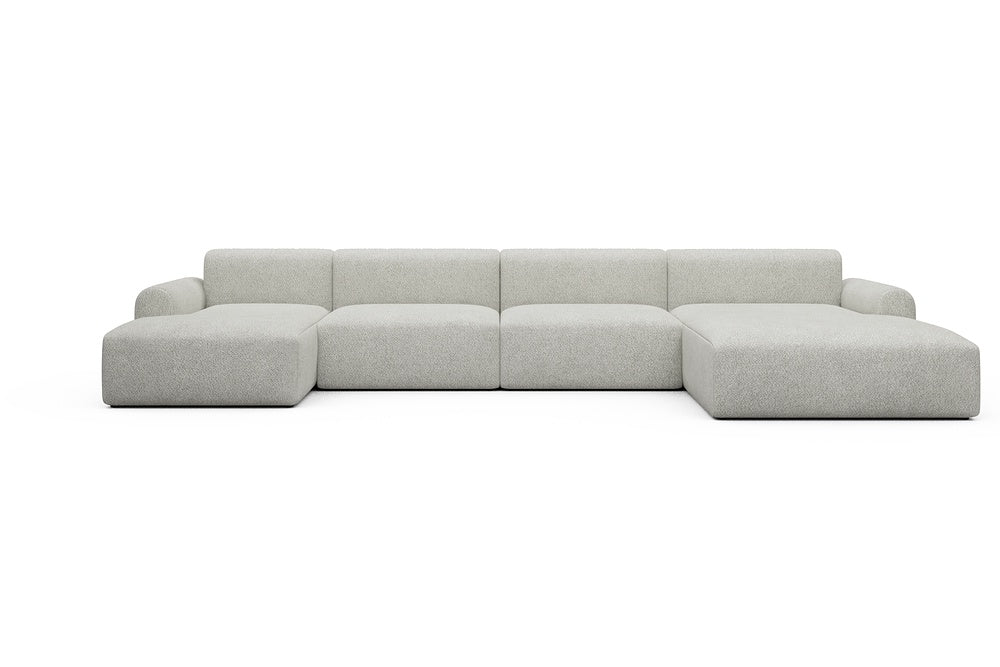 Rund Casual Modular Sofa - Configurations 2 - U3L - 406 x 188 cm - Chaise + 2,5 Seater + Chaise - 867 Vanora Warm Sand