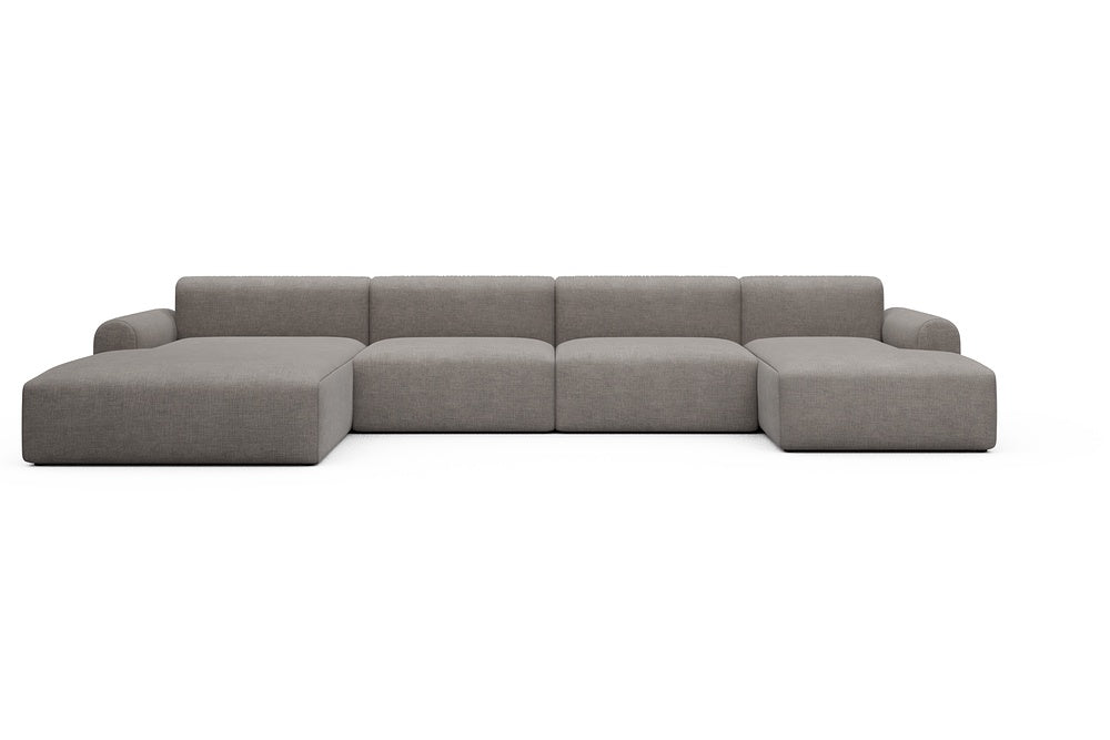 Rund Casual Modular Sofa - Configurations 2 - U4L - 406 x 188 cm - Chaise + 2,5 Seater + Chaise - 418 Esina Truffle