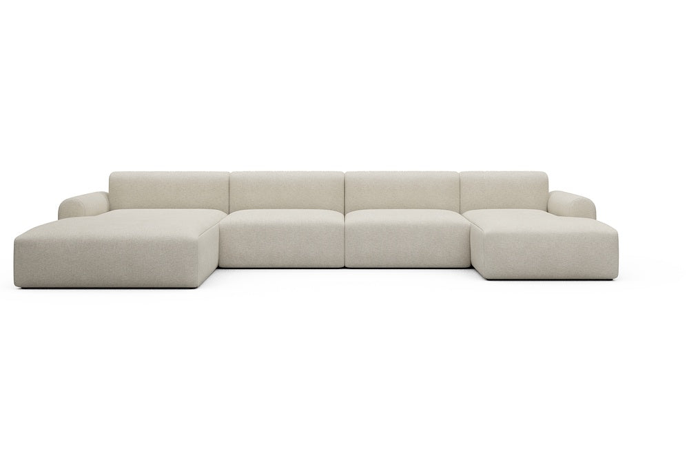 Rund Casual Modular Sofa - Configurations 2 - U4L - 406 x 188 cm - Chaise + 2,5 Seater + Chaise - 584 Argus Natural
