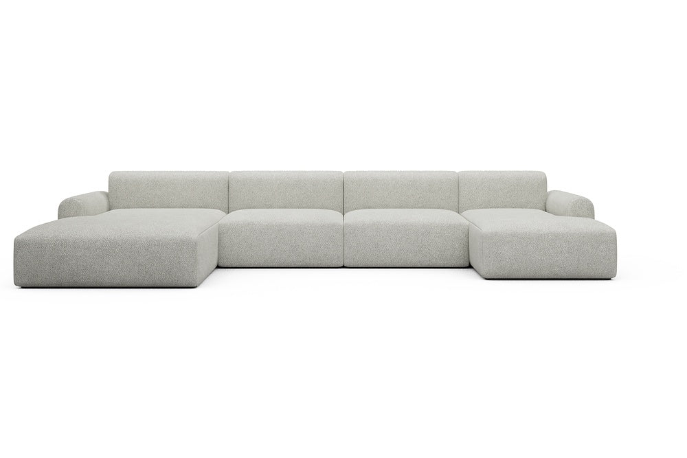 Rund Casual Modular Sofa - Configurations 2 - U4L - 406 x 188 cm - Chaise + 2,5 Seater + Chaise - 867 Vanora Warm Sand