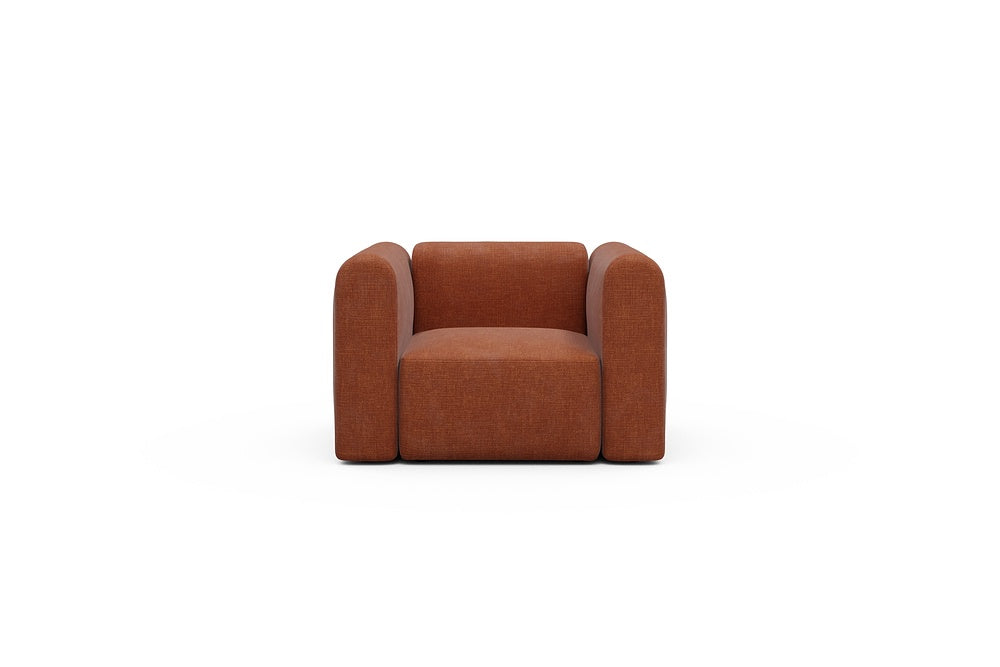 Rund Modular Sofa - Configurations 2 - A1H - 123 x 97 cm - 1.5 Seater - 412 Esina Rust Orange