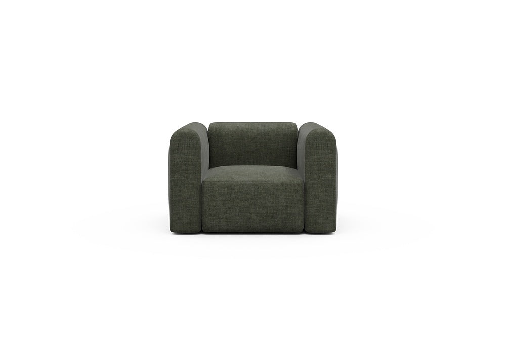 Rund Modular Sofa - Configurations 2 - A1H - 123 x 97 cm - 1.5 Seater - 413 Esina Olive Green