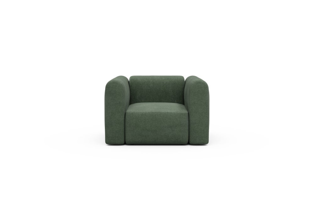 Rund Modular Sofa - Configurations 2 - A1H - 123 x 97 cm - 1.5 Seater - 498 Casone Forest Green