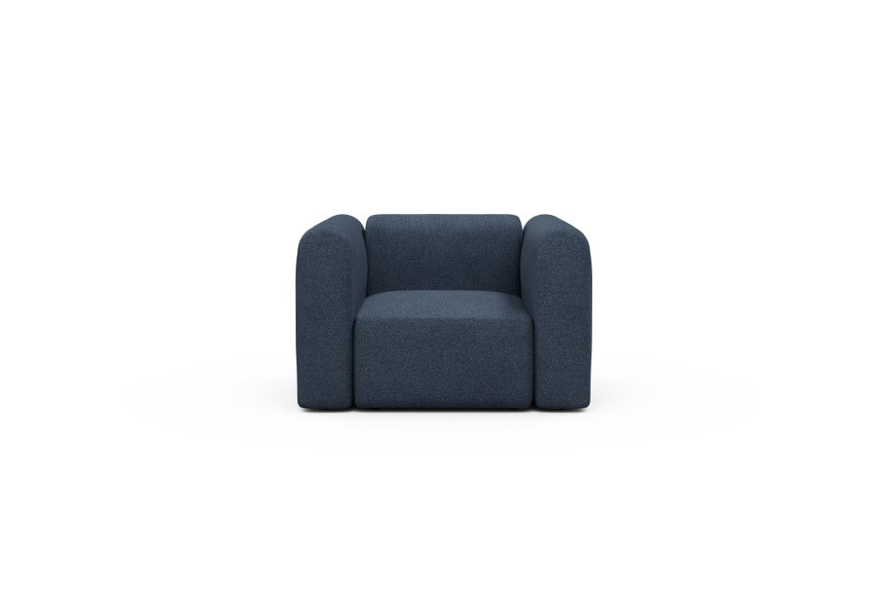 Rund Modular Sofa - Configurations 2 - A1H - 123 x 97 cm - 1.5 Seater - 537 Bouclé Blue