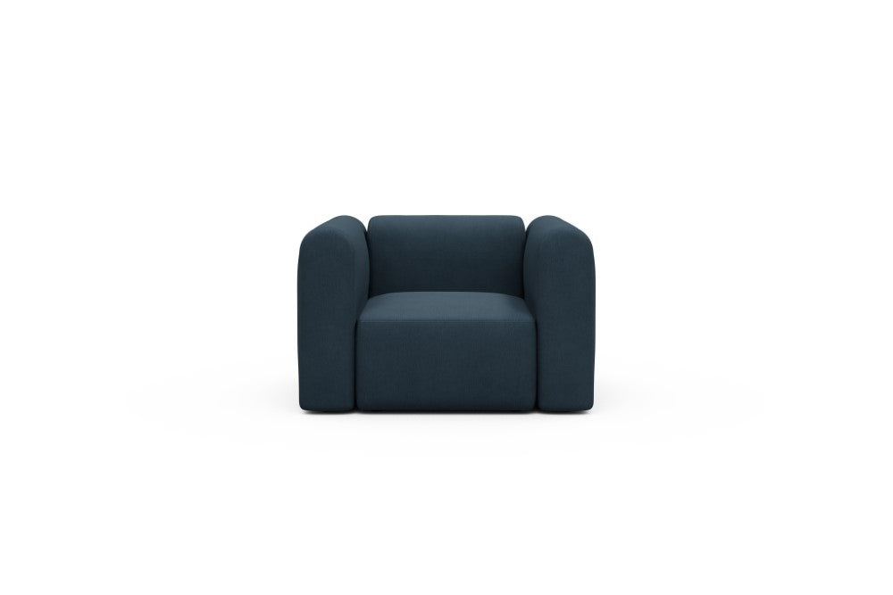 Rund Modular Sofa - Configurations 2 - A1H - 123 x 97 cm - 1.5 Seater - 580 Argus Navy Blue
