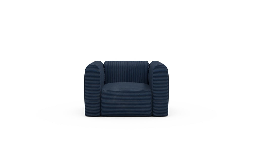 Rund Modular Sofa - Configurations 2 - A1H - 123 x 97 cm - 1.5 Seater - 591 Corduroy Midnight-Blue