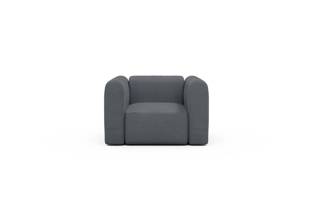 Rund Modular Sofa - Configurations 2 - A1H - 123 x 97 cm - 1.5 Seater - 592 Corduroy Silvermist