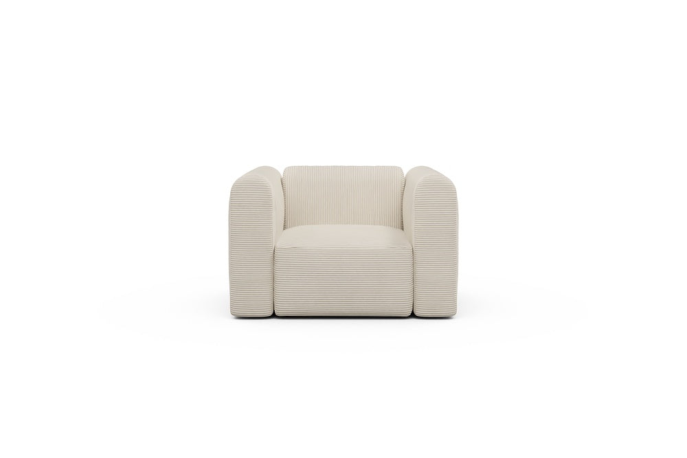 Rund Modular Sofa - Configurations 2 - A1H - 123 x 97 cm - 1.5 Seater - 594 Corduroy Ivory