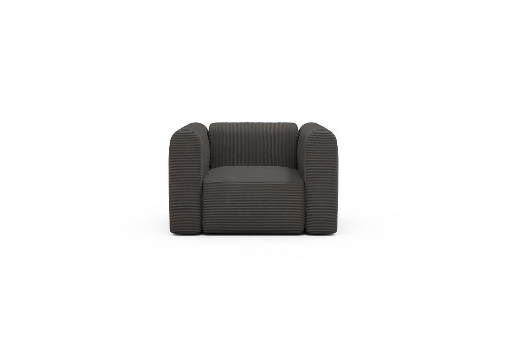 Rund Modular Sofa - Configurations 2 - A1H - 123 x 97 cm - 1.5 Seater - 597 Corduroy Charcoal
