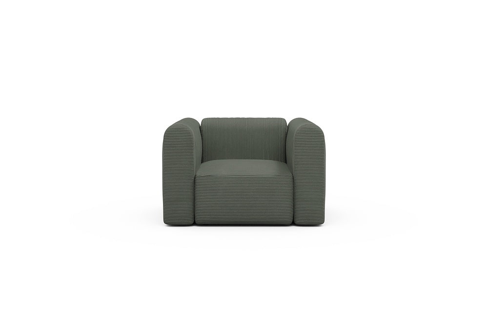Rund Modular Sofa - Configurations 2 - A1H - 123 x 97 cm - 1.5 Seater - 598 Corduroy Sage