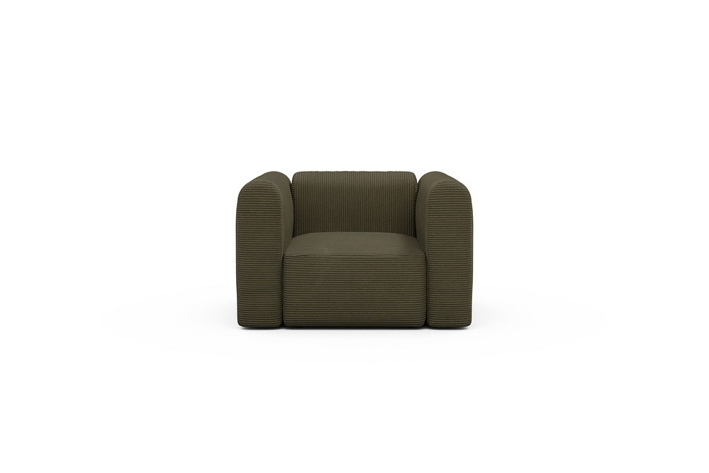 Rund Modular Sofa - Configurations 2 - A1H - 123 x 97 cm - 1.5 Seater - 599 Corduroy Olive