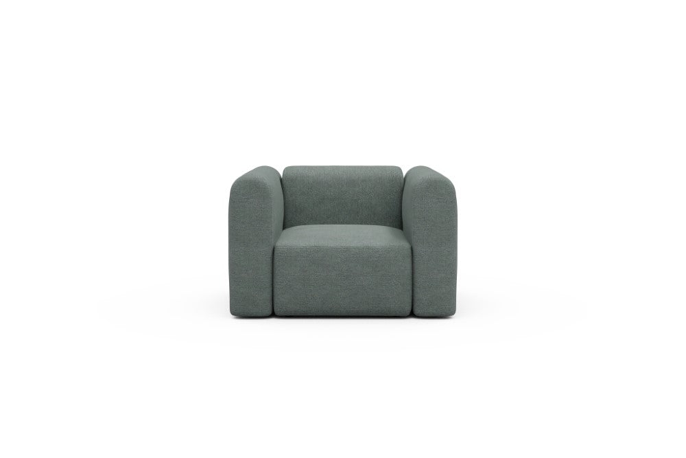 Rund Modular Sofa - Configurations 2 - A1H - 123 x 97 cm - 1.5 Seater - 770 Carreno Cielo Blue