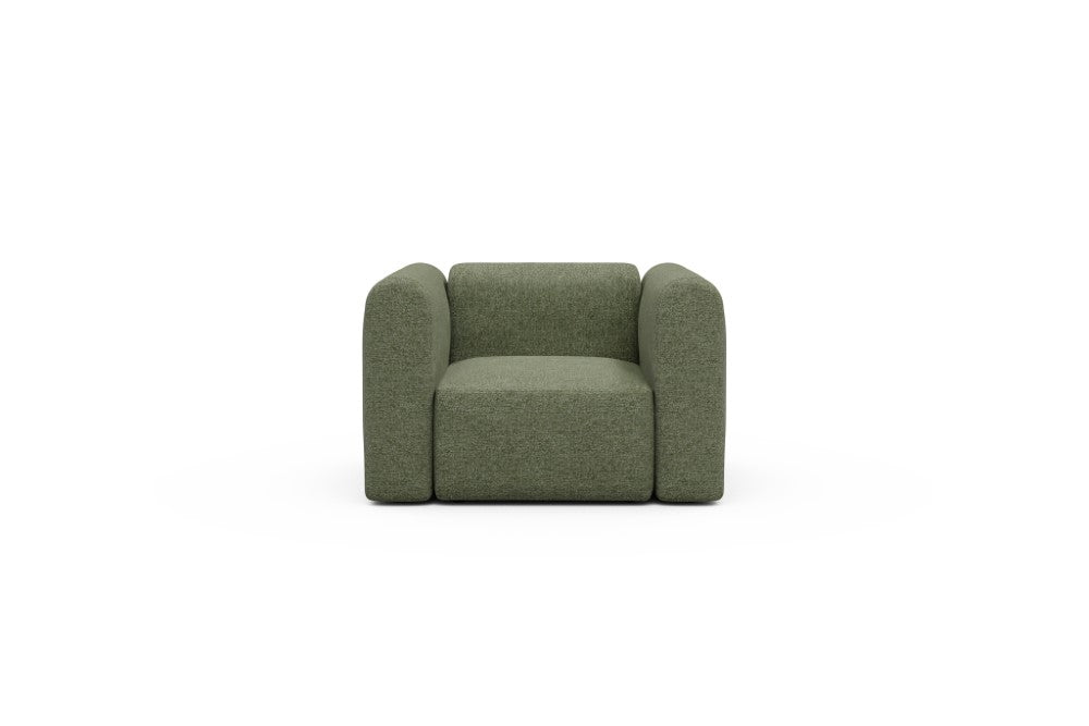 Rund Modular Sofa - Configurations 2 - A1H - 123 x 97 cm - 1.5 Seater - 775 Carreno Vivid Green