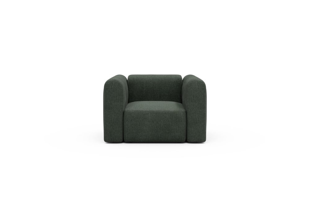 Rund Modular Sofa - Configurations 2 - A1H - 123 x 97 cm - 1.5 Seater - 818 Aivi Pine Green