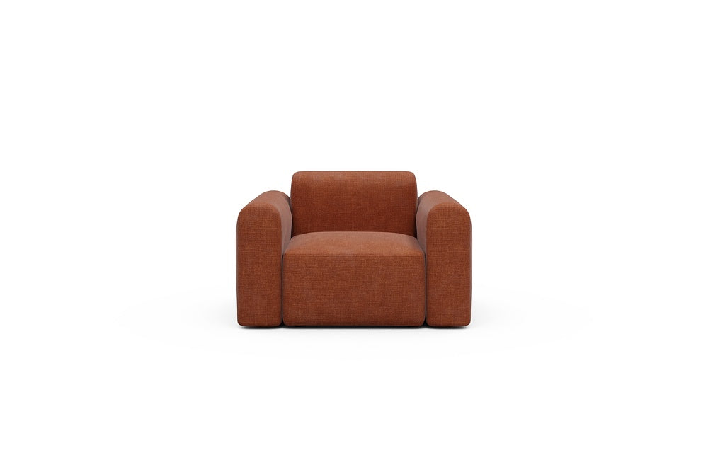 Rund Modular Sofa - Configurations 2 - A1L - 146 x 97 cm - 1.5 Seater - 412 Esina Rust Orange