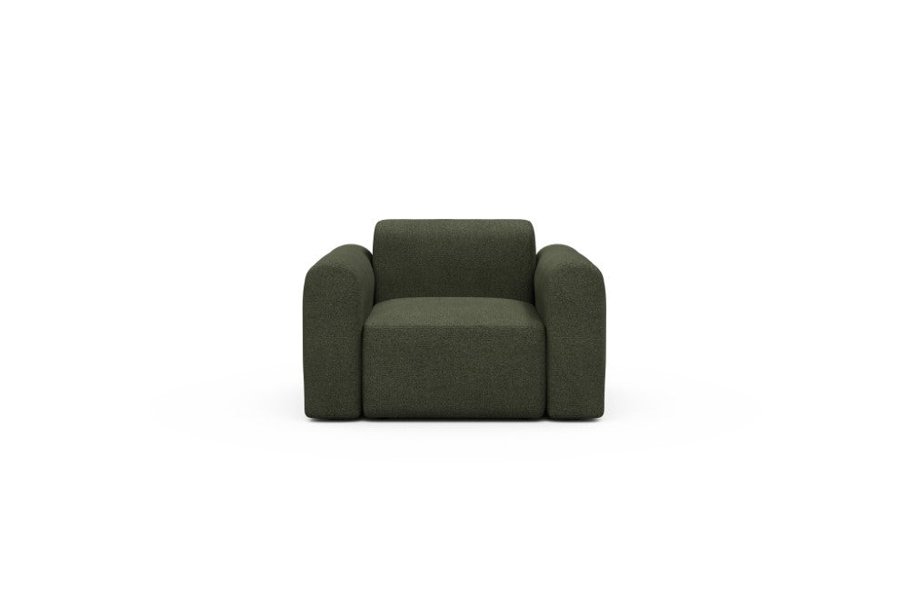Rund Modular Sofa - Configurations 2 - A1L - 146 x 97 cm - 1.5 Seater - 535 Bouclé Forest Green
