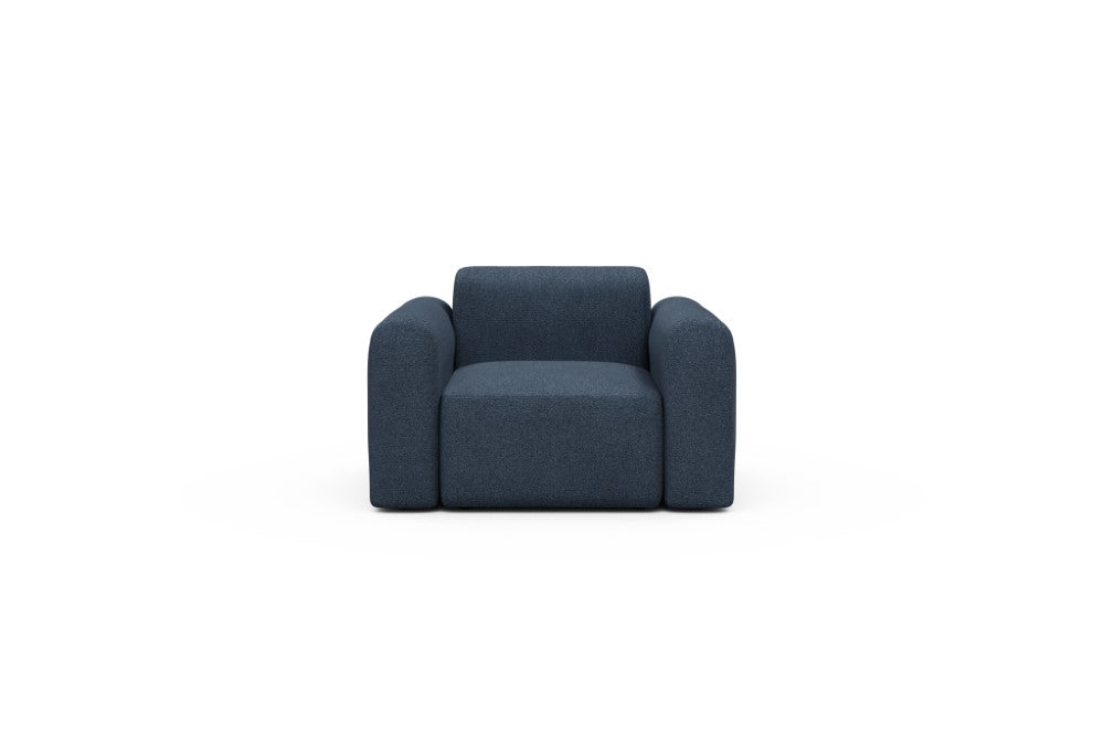 Rund Modular Sofa - Configurations 2 - A1L - 146 x 97 cm - 1.5 Seater - 537 Bouclé Blue