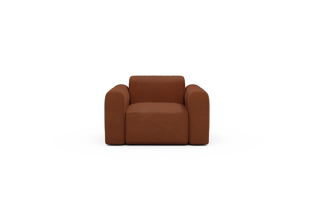 Rund Modular Sofa - Configurations 2 - A1L - 146 x 97 cm - 1.5 Seater - 595 Corduroy Burnt-Orange