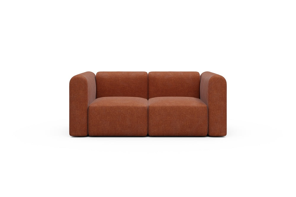 Rund Modular Sofa - Configurations 1 - A2H - 194 x 97 cm - 2 Seater - 412 Esina Rust Orange