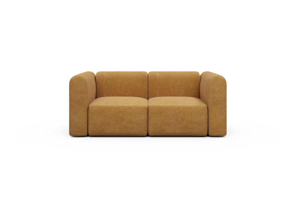 Rund Modular Sofa - Configurations 1 - A2H - 194 x 97 cm - 2 Seater - 497 Casone Warm Yellow