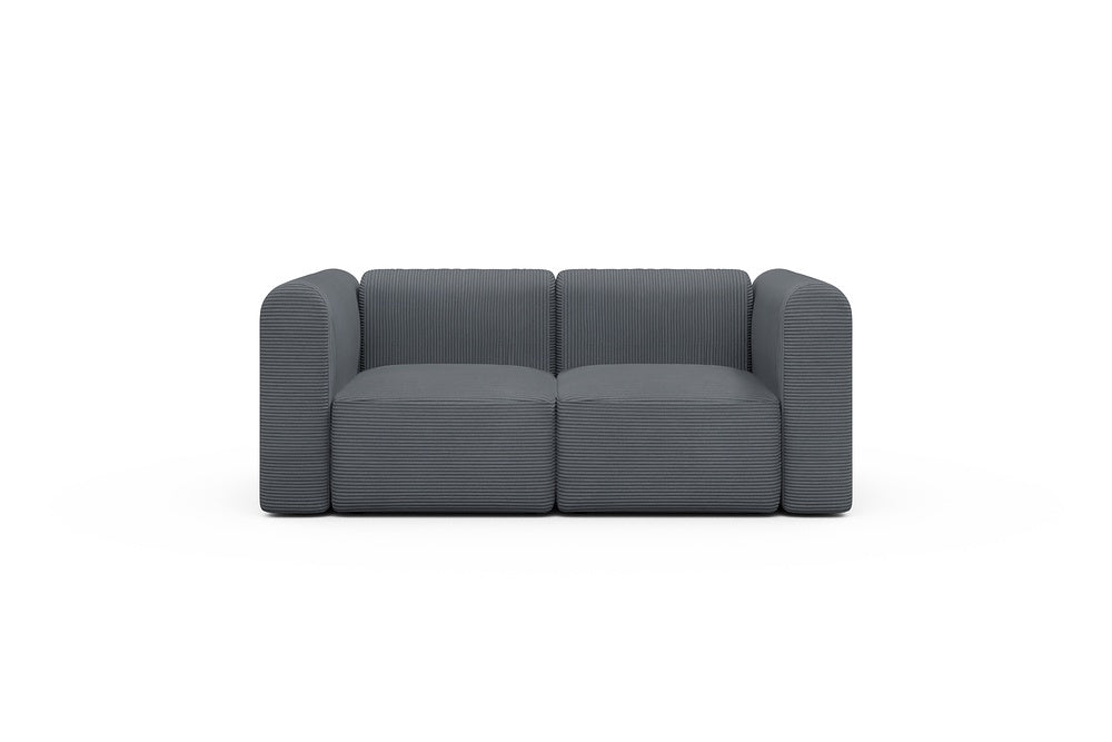 Rund Modular Sofa - Configurations 1 - A2H - 194 x 97 cm - 2 Seater - 592 Corduroy Silvermist