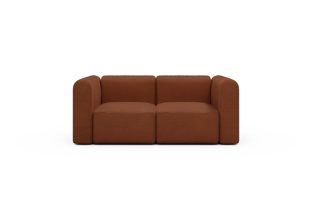 Rund Modular Sofa - Configurations 1 - A2H - 194 x 97 cm - 2 Seater - 595 Corduroy Burnt-Orange