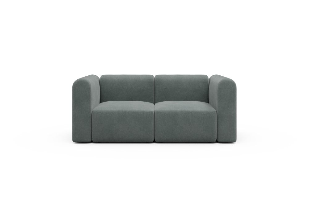 Rund Modular Sofa - Configurations 1 - A2H - 194 x 97 cm - 2 Seater - 812 Smooth Smooth Silver Grey