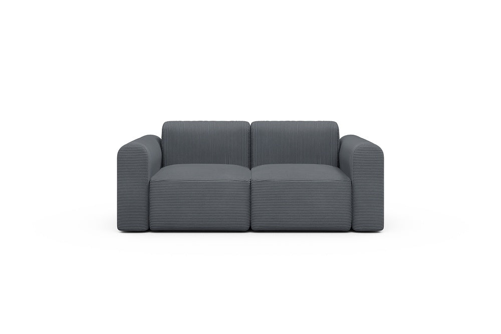 Rund Modular Sofa - Configurations 1 - A2L - 194 x 97 cm - 2 Seater - 592 Corduroy Silvermist