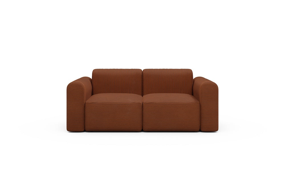 Rund Modular Sofa - Configurations 1 - A2L - 194 x 97 cm - 2 Seater - 595 Corduroy Burnt-Orange