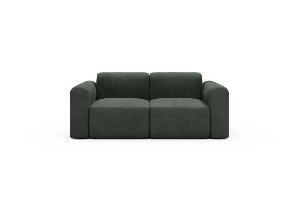 Rund Modular Sofa - Configurations 1 - A2L - 194 x 97 cm - 2 Seater - 818 Aivi Pine Green