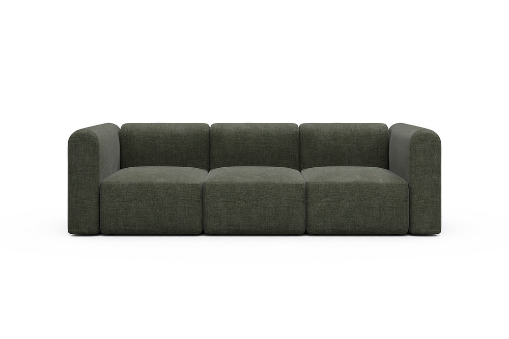 Rund Modular Sofa - Configurations 1 - A3H - 266 x 97 cm - 3 Seater - 413 Esina Olive Green