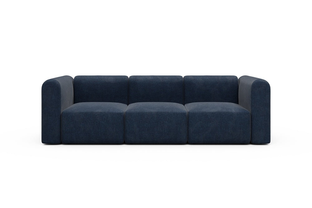 Rund Modular Sofa - Configurations 1 - A3H - 266 x 97 cm - 3 Seater - 414 Esina Indigo Blue