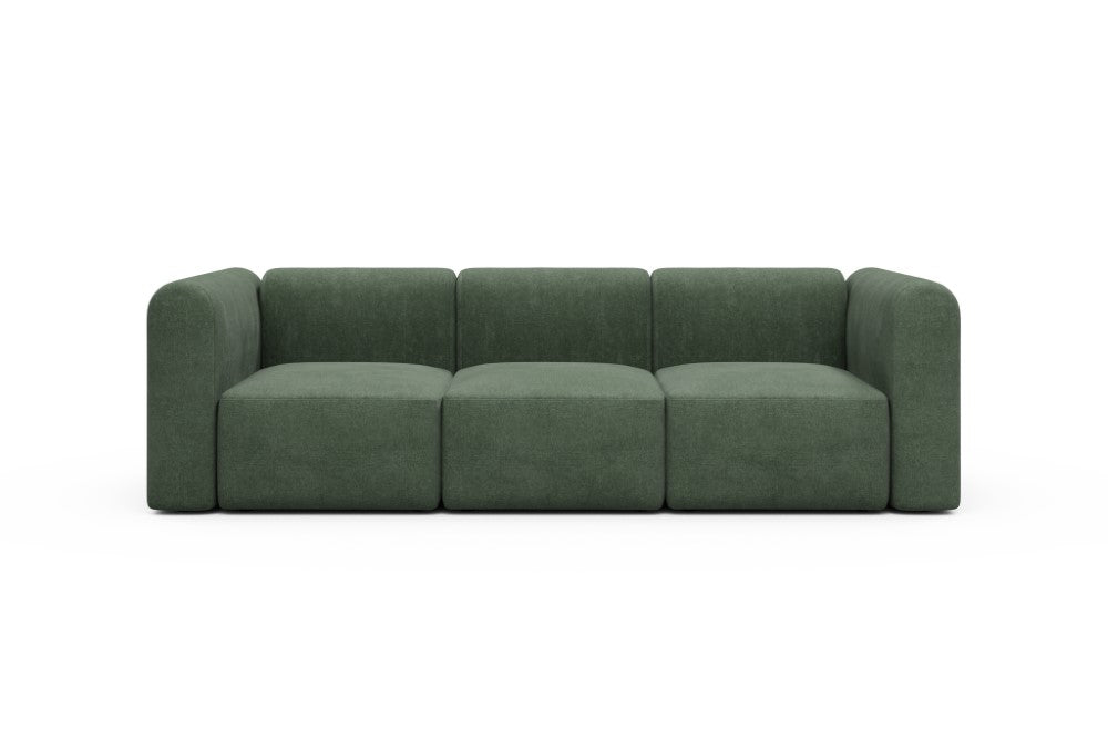 Rund Modular Sofa - Configurations 1 - A3H - 266 x 97 cm - 3 Seater - 498 Casone Forest Green