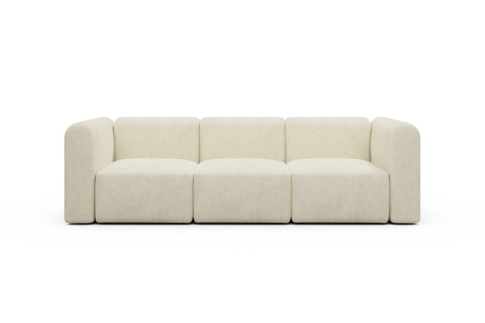 Rund Modular Sofa - Configurations 1 - A3H - 266 x 97 cm - 3 Seater - 531 Bouclé Off White