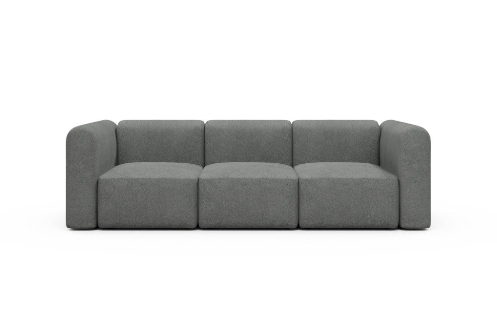 Rund Modular Sofa - Configurations 1 - A3H - 266 x 97 cm - 3 Seater - 533 Bouclé Ash Grey