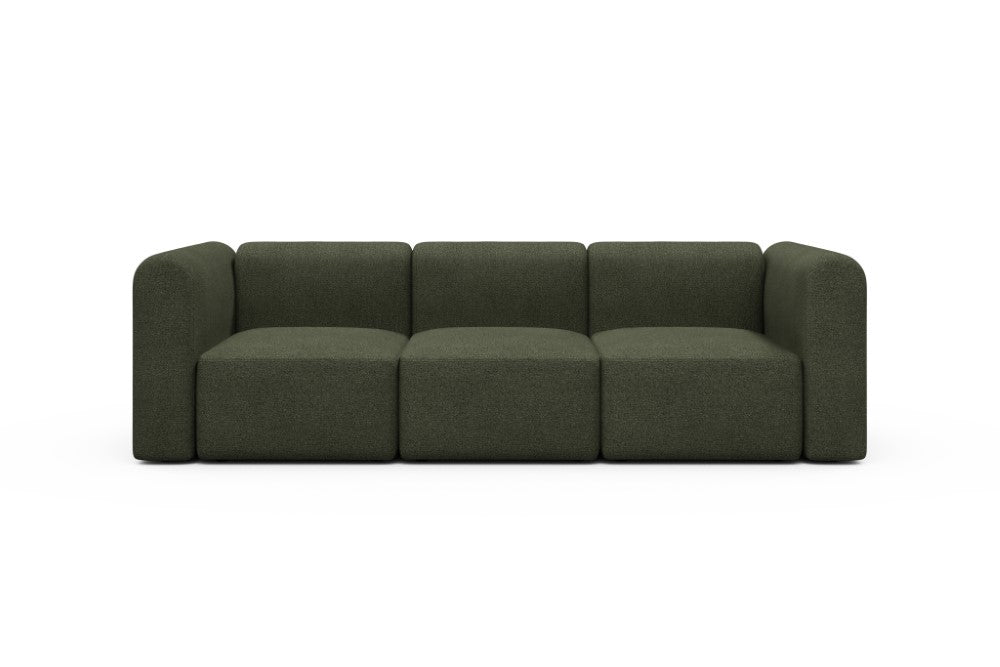 Rund Modular Sofa - Configurations 1 - A3H - 266 x 97 cm - 3 Seater - 535 Bouclé Forest Green