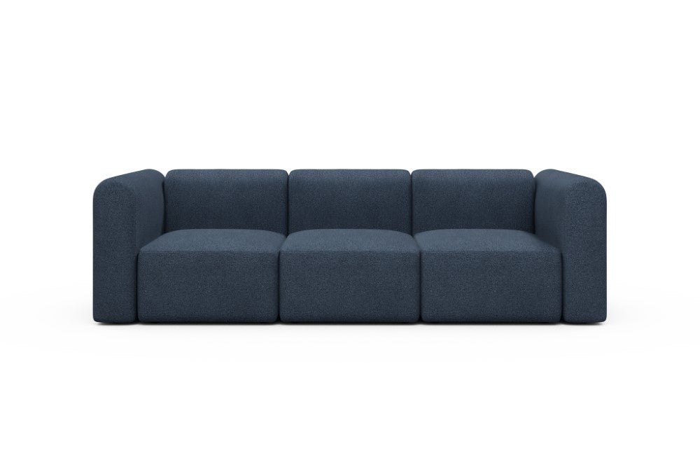 Rund Modular Sofa - Configurations 1 - A3H - 266 x 97 cm - 3 Seater - 537 Bouclé Blue