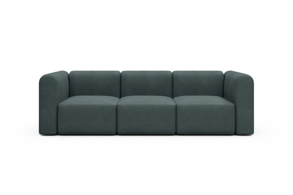 Rund Modular Sofa - Configurations 1 - A3H - 266 x 97 cm - 3 Seater - 573 Vivus Dusty Blue